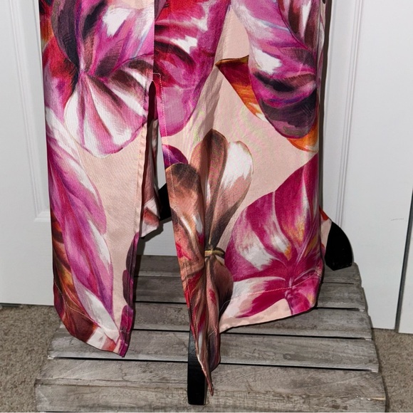 NWT Karen Kane tropical Dress Soft Silky Cupro Breathable M Summer Cruise wear - Picture 7 of 15